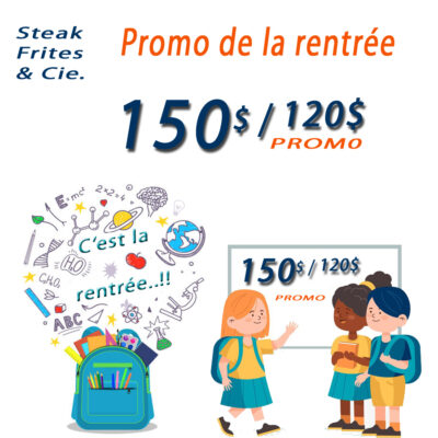 *-Promo La Rentrée carte cadeau VIP - 150$ pour 120$