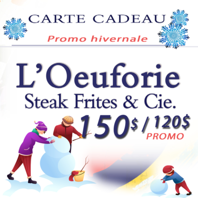 Carte cadeau HIVERNALE 2025 - 150$ pour 120$